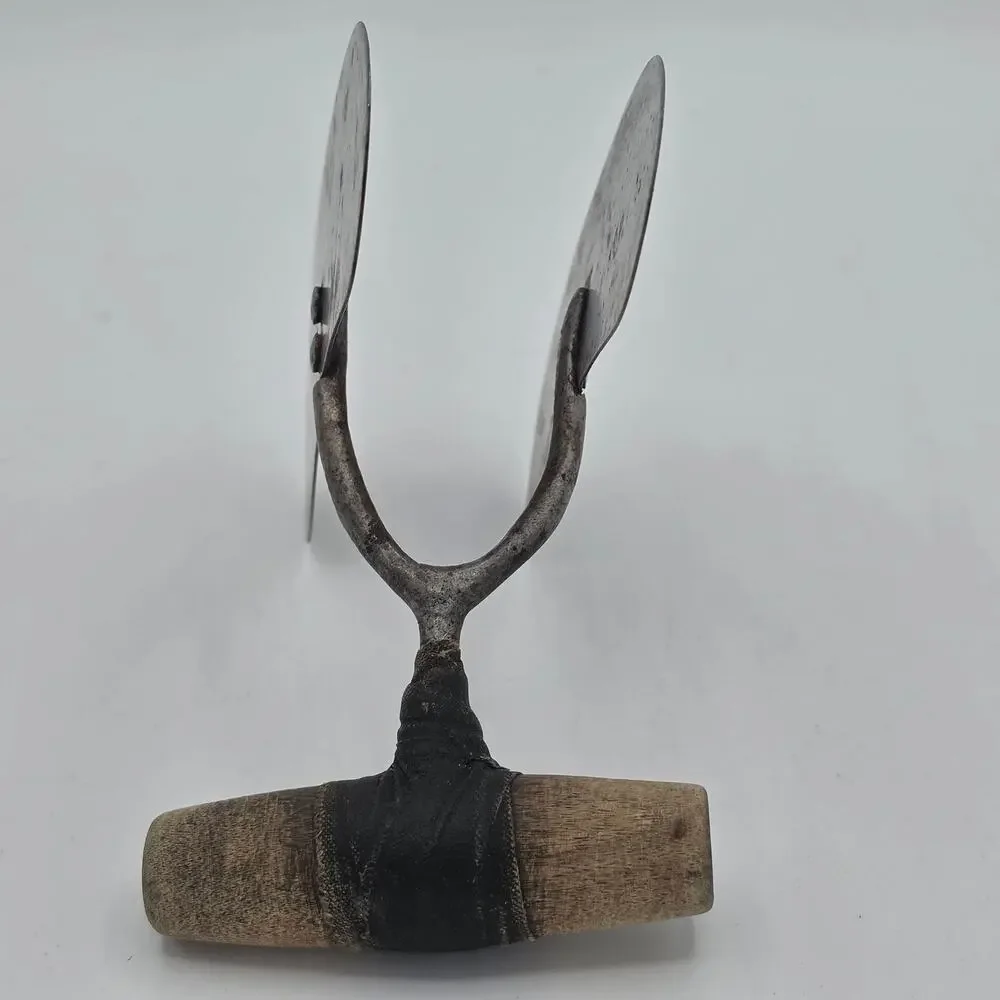 Antique Double Blade Rocking Food Chopper Mezzaluna Primitive Kitchen Tool 8